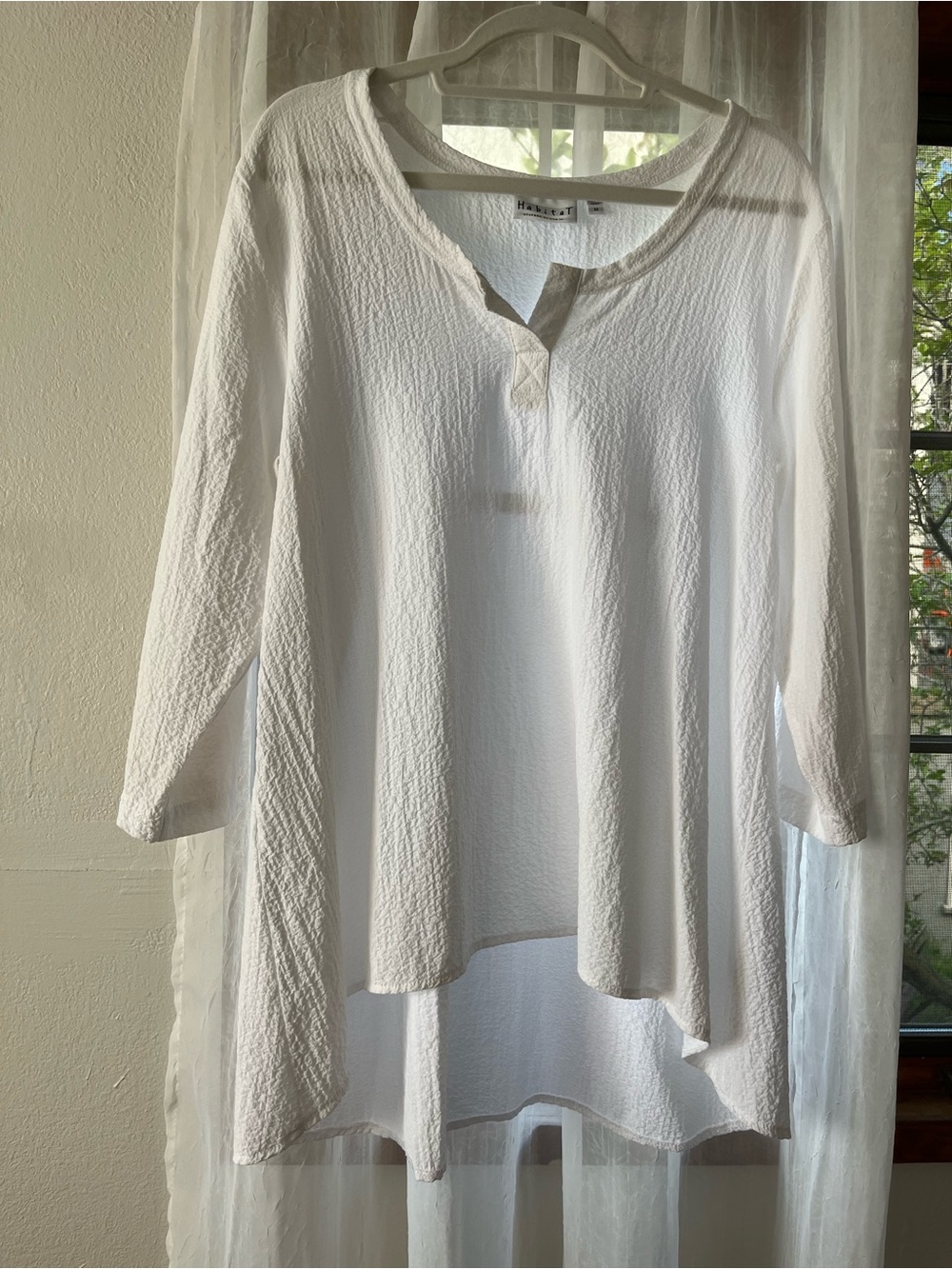 Habitat White Textured V-Neck Tunic Top